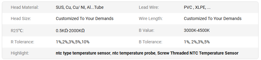 NTC Temperature Sensors